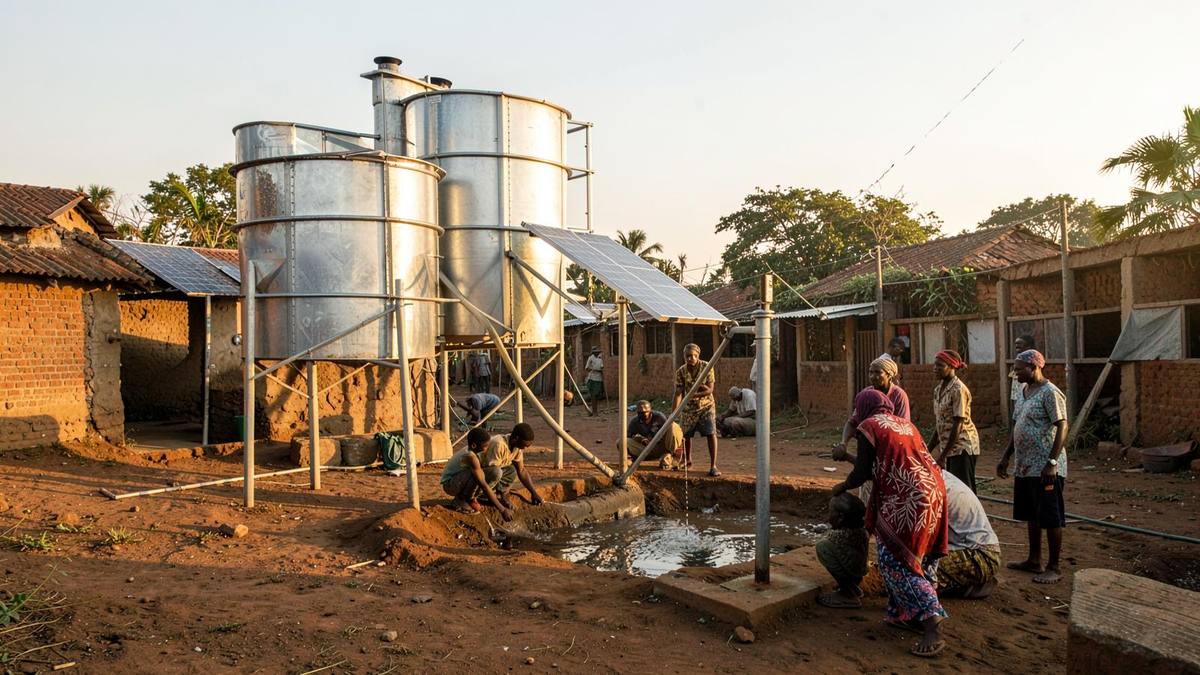 Case study: solar-powered community water schemes for underserved districts