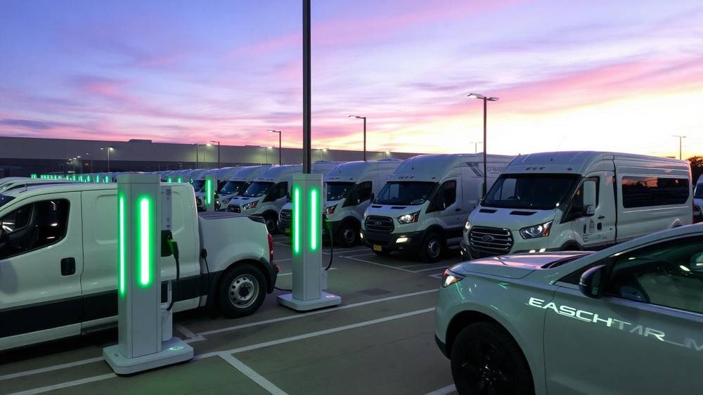 Fleet electric vehicle charging station