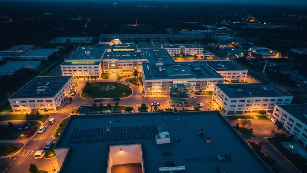 Multi-building hospital with solar, security & networks